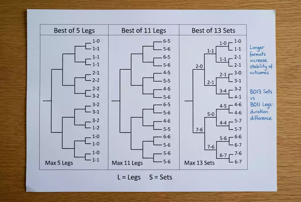 Vergleich kurzes und langes Darts-Format – Bedeutung des 3-Dart-Average für Wetten im Kontext