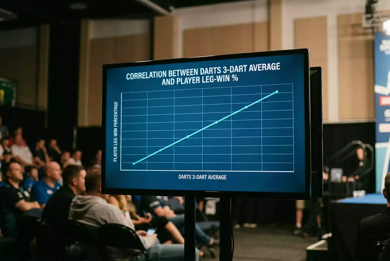 Darts Anwerfer-Vorteil Statistik: Leg-Gewinnrate des Anwerfers in Abhängigkeit vom 3-Dart-Average