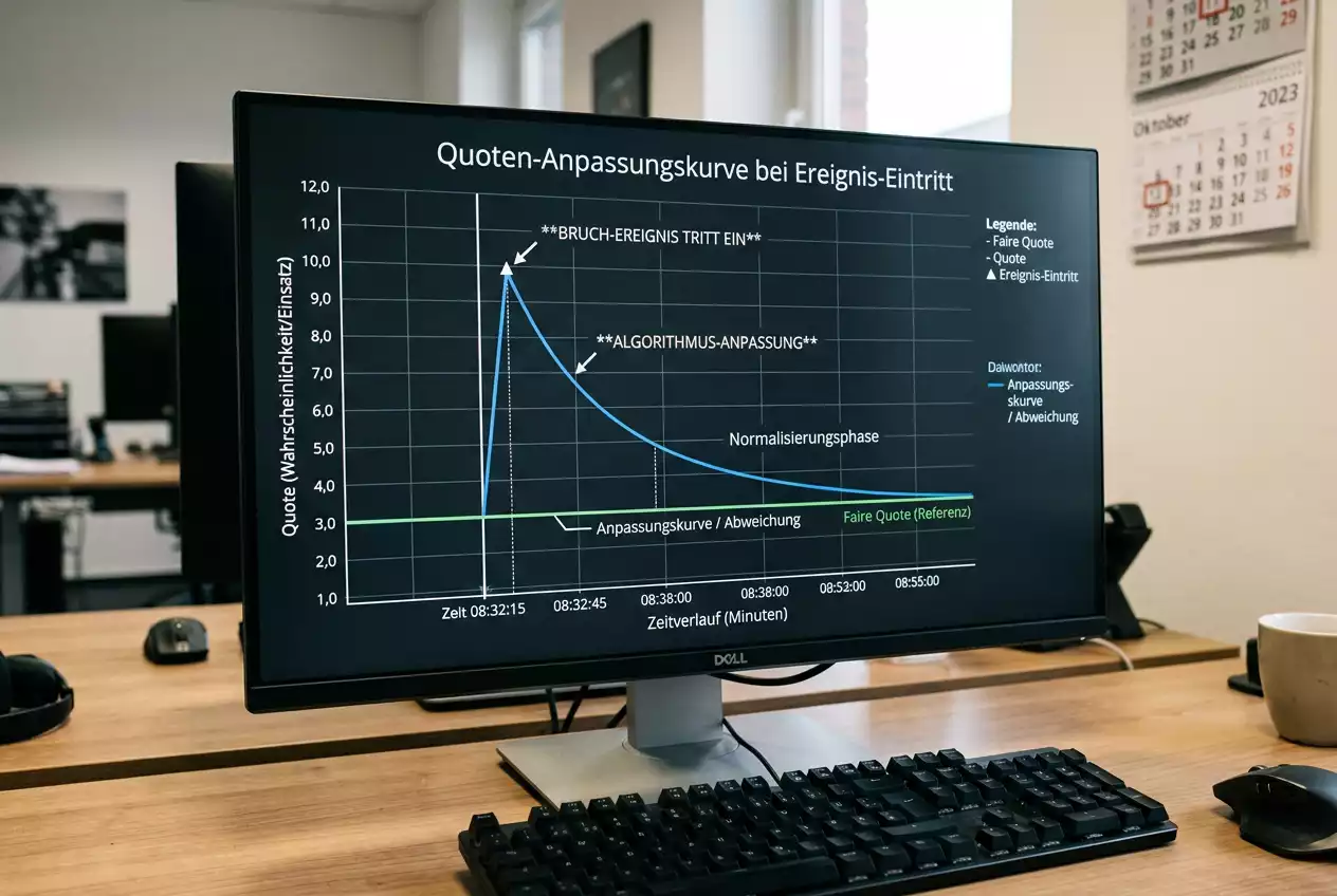 Buchmacher-Algorithmus Überreaktion nach Break of Throw beim Darts: Quotenverzerrung und konträre Wettchance