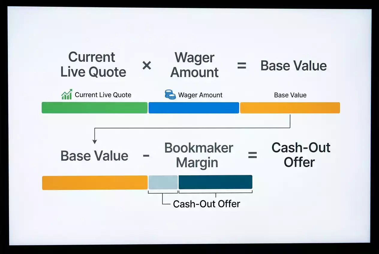Cash-Out Funktion beim Darts Live Wetten: Buchmachers Berechnung des Ausstiegswertes auf Basis aktueller Live-Quote