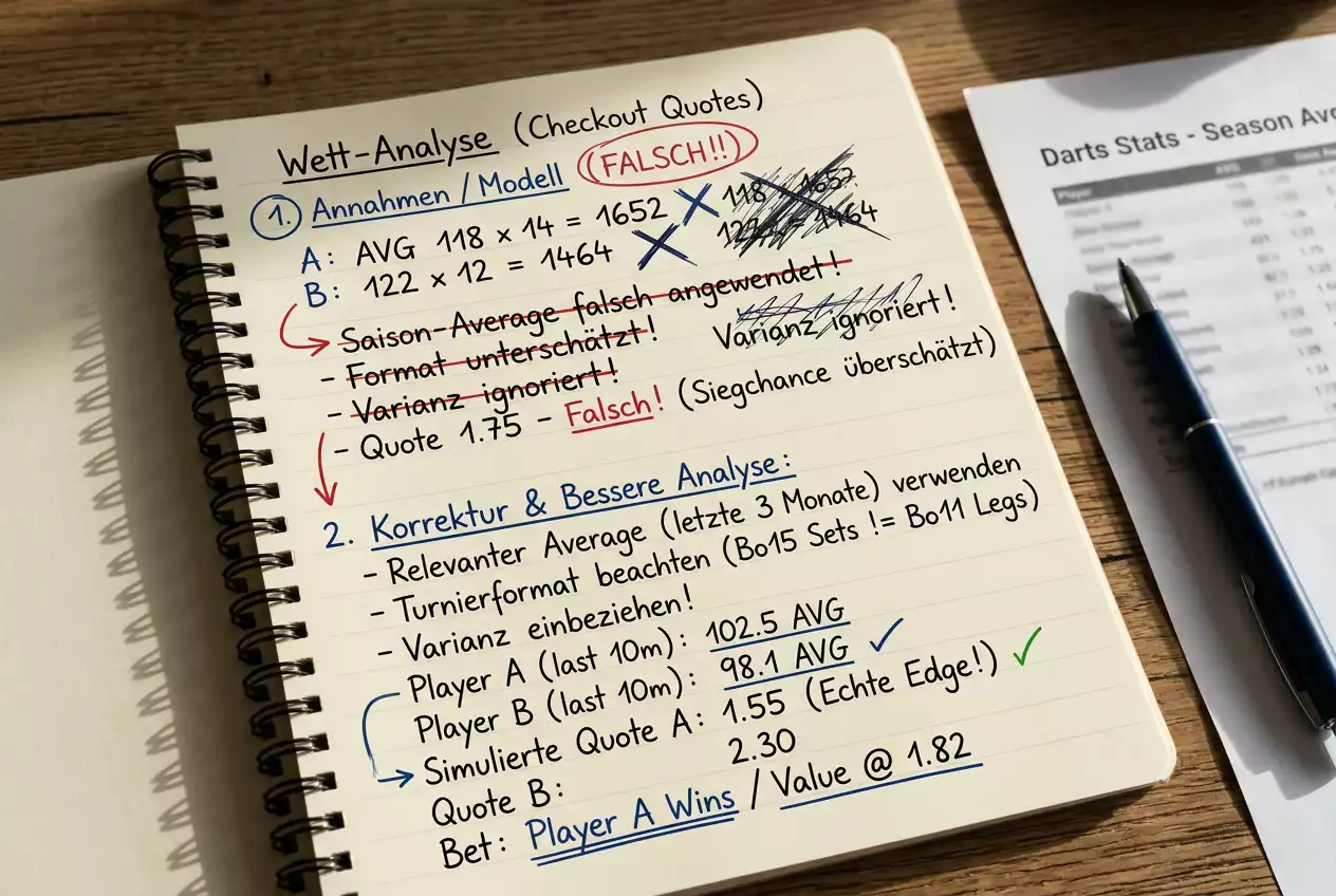 Häufige Fehler bei der Checkout-Quote als Wettgrundlage – Fehlbewertung und Varianz beim Darts