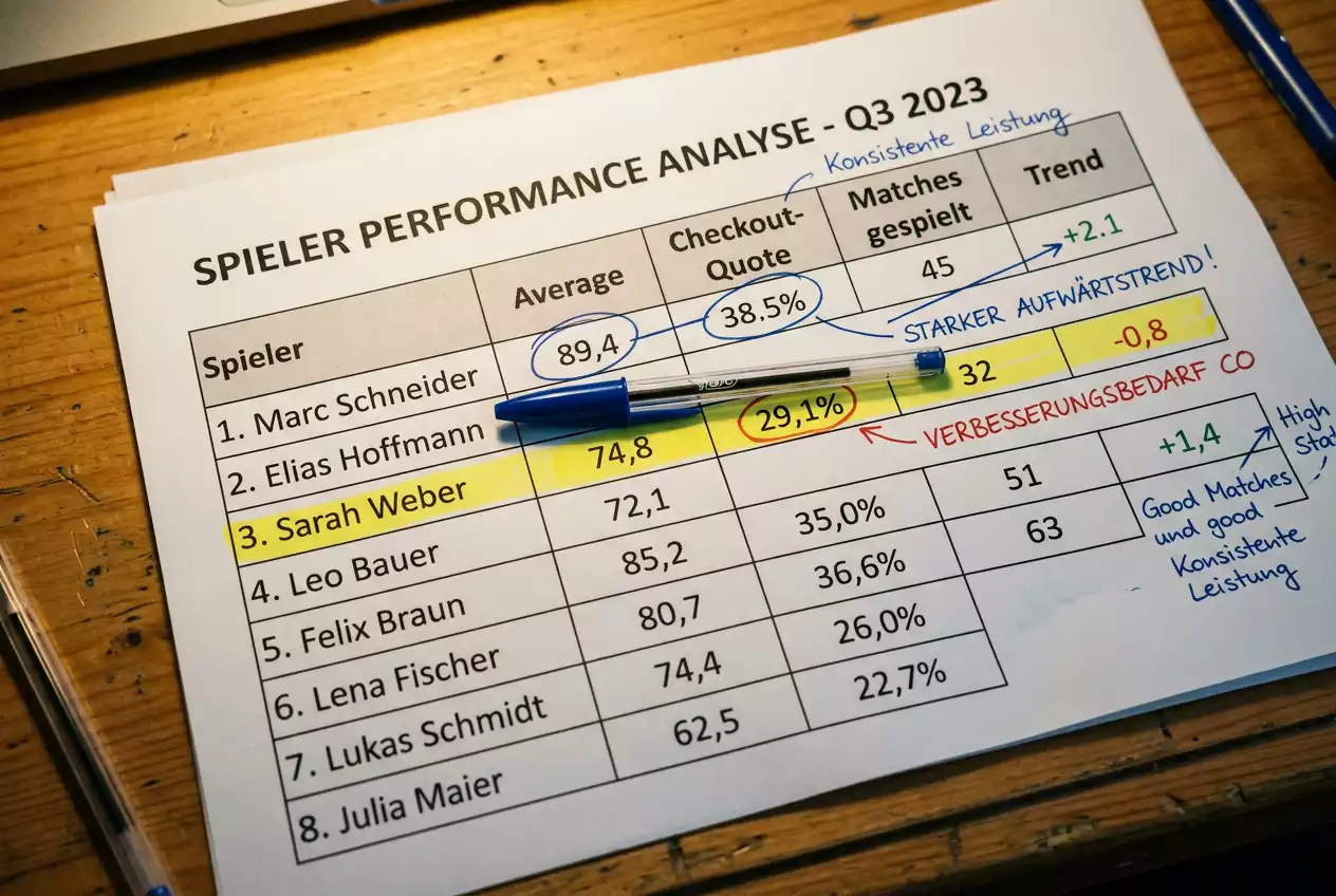 Statistik-Analyse der Checkout-Quote im Praxis-Einsatz für Darts Wetten – Zahlen und Interpretation