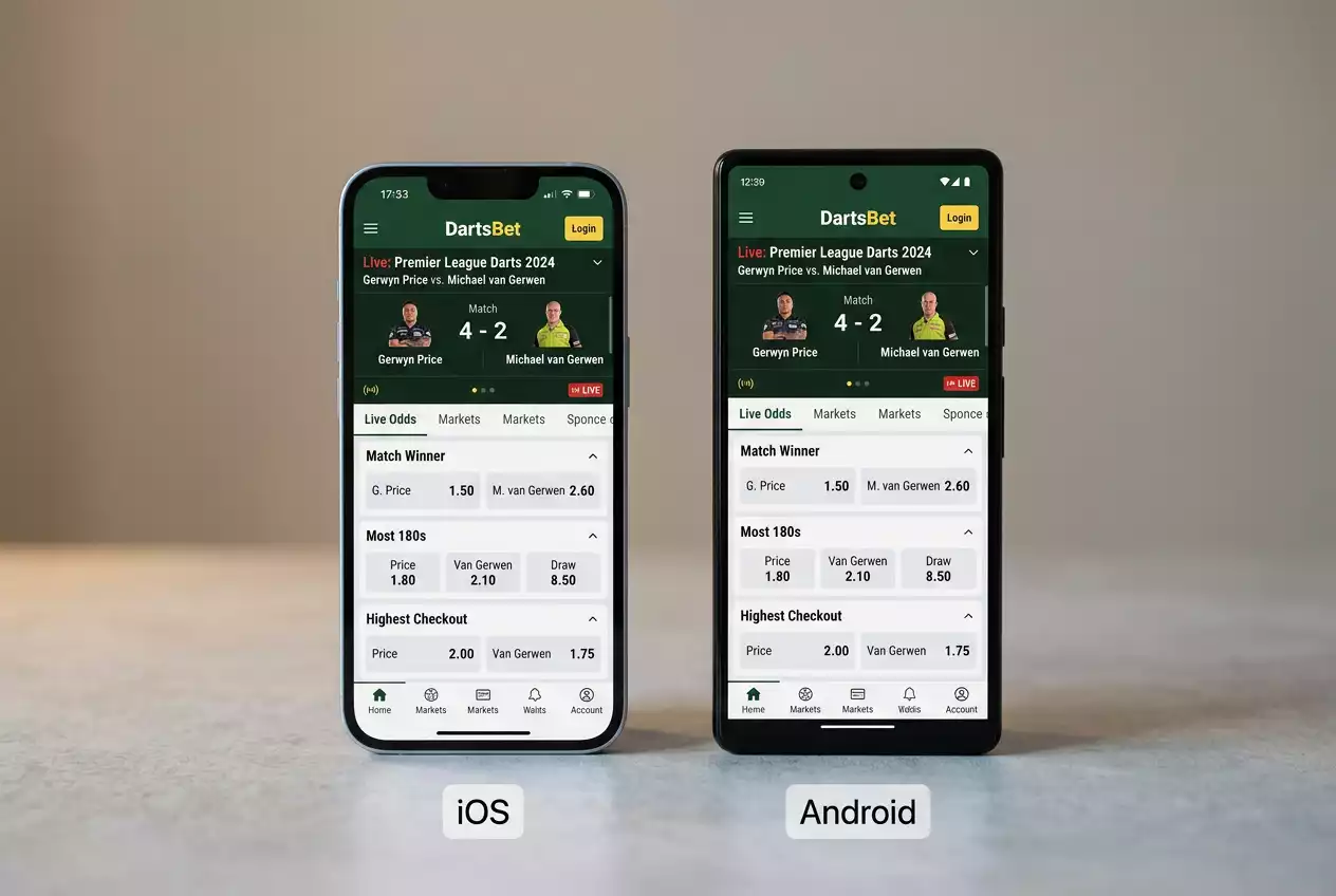 iOS vs Android Darts Wetten App 2026 – Unterschiede und Gemeinsamkeiten der mobilen Wettplattformen