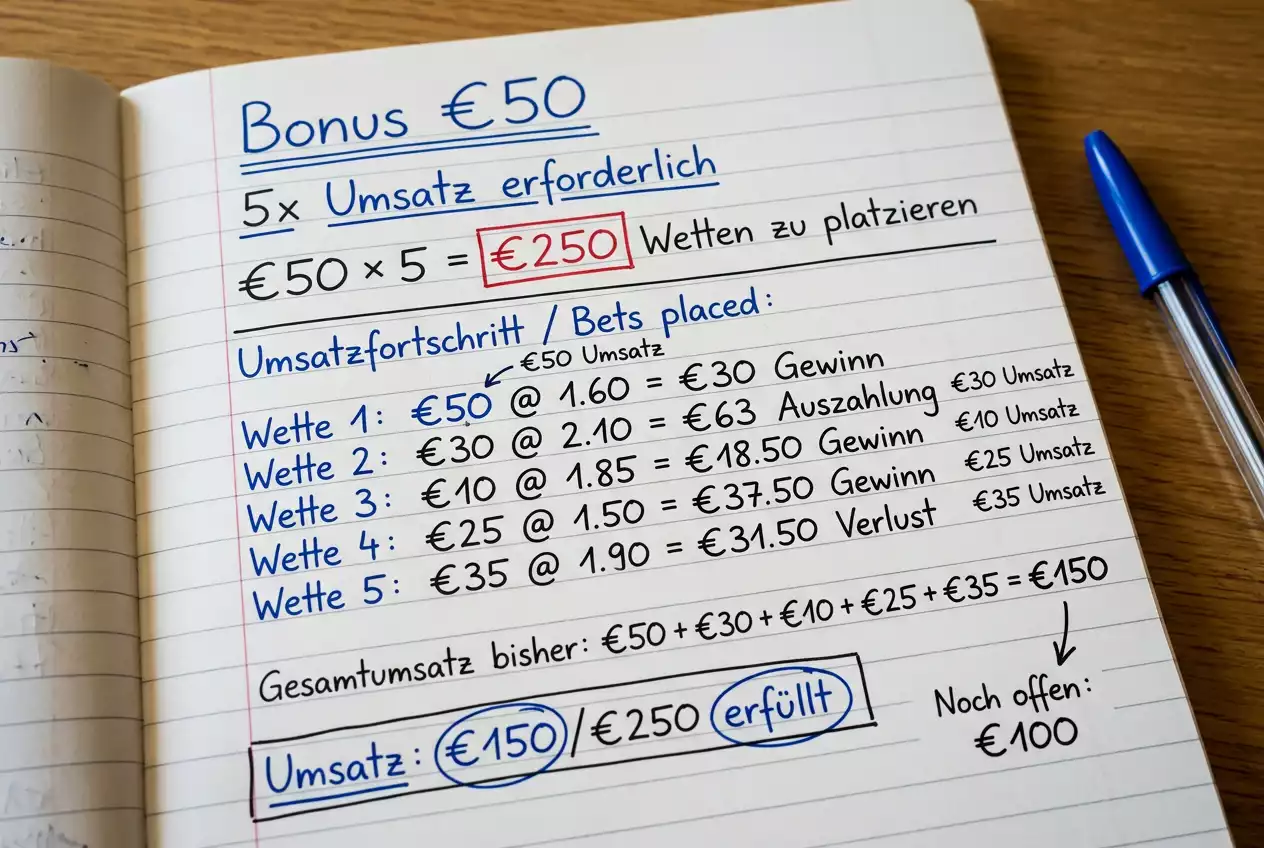 Umsatzbedingungen beim Darts Wetten Bonus erklärt – Rechenbeispiel Rollover und Mindestquoten