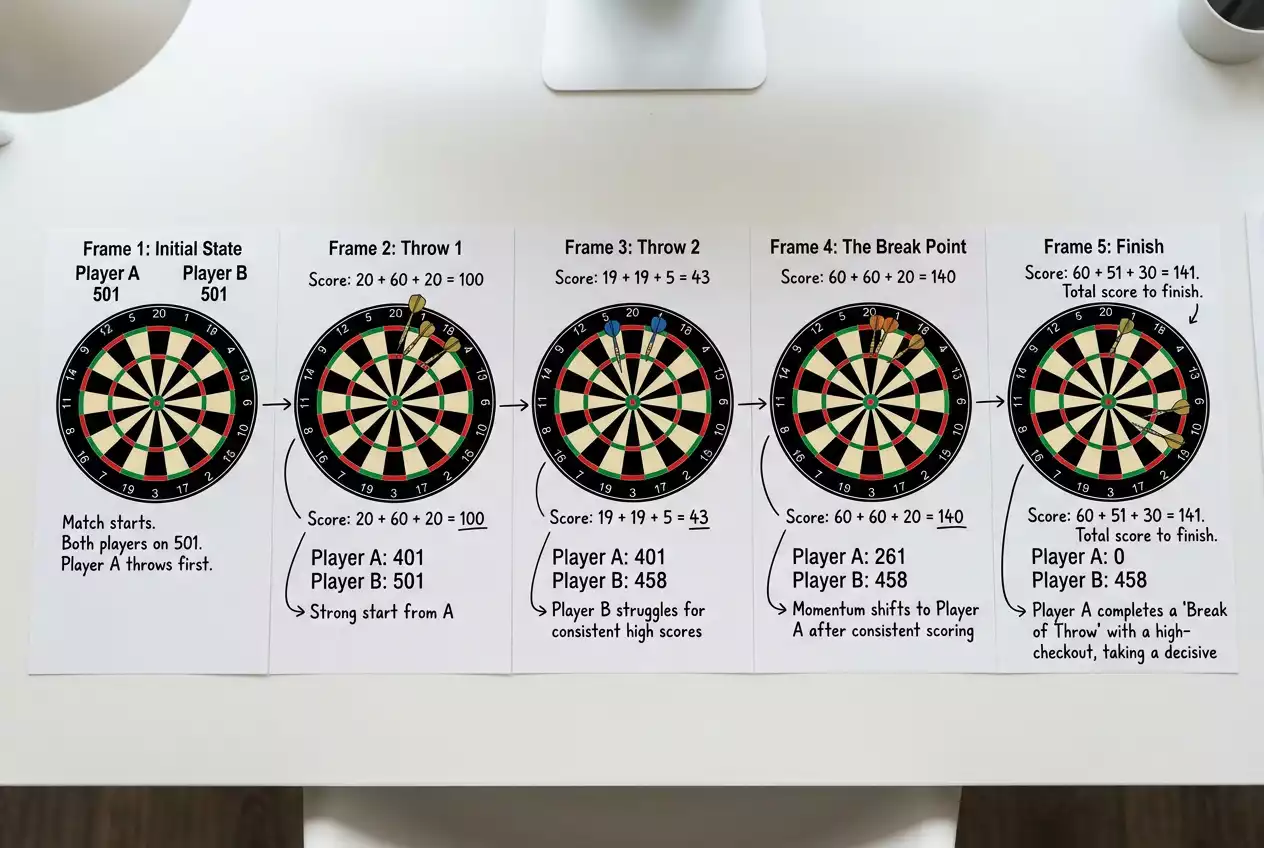 Momentum-Fehler bei Darts Live Wetten durch Übergewichtung von Breakpoints und kurzfristigen Spieltrends