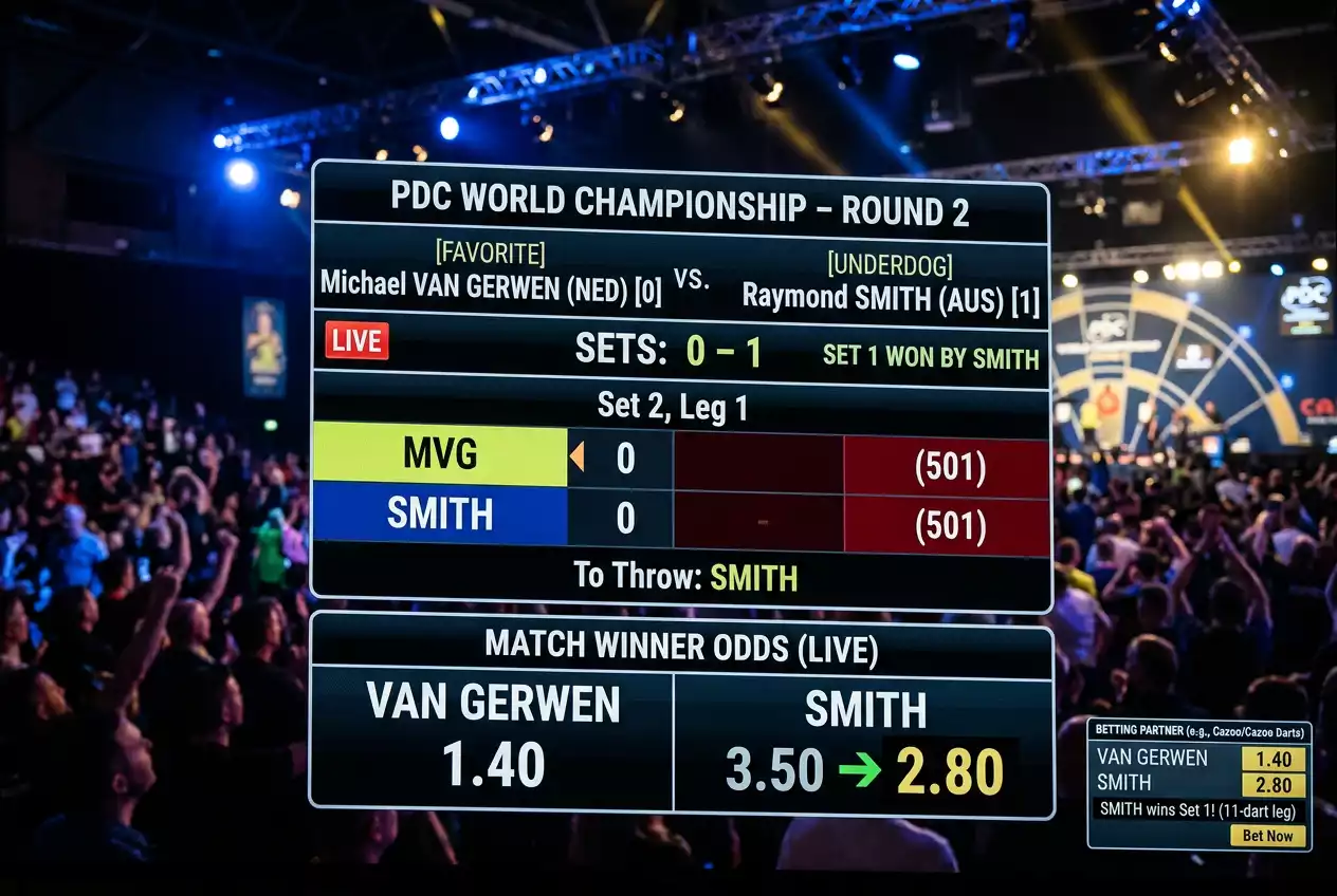 Satz-Zwischenstand als Live-Wett-Trigger beim Darts WM Format: Quotenverschiebungen nach Set-Gewinnen nutzen