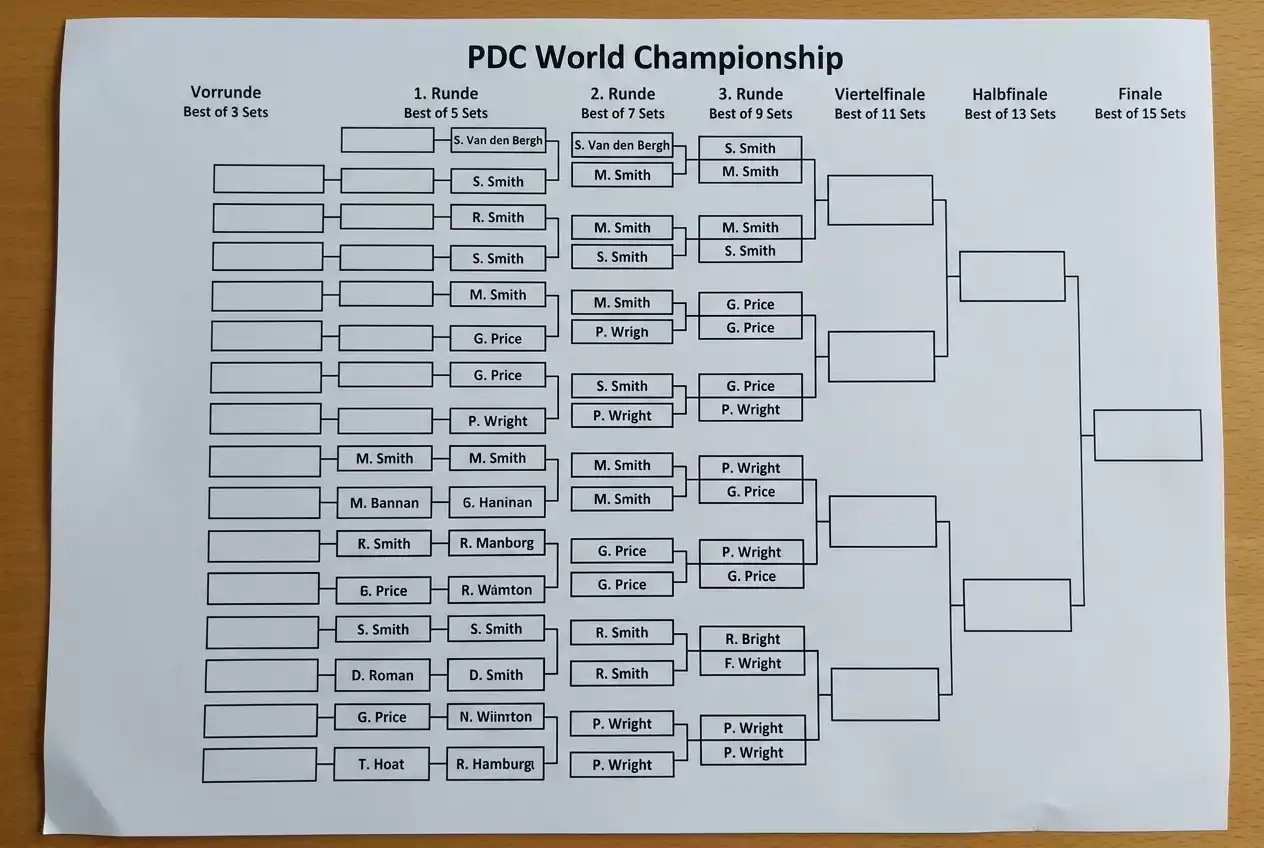 PDC WM Turnierstruktur: Wie das Set-Format von Runde zu Runde wächst und die Live-Wetten beeinflusst