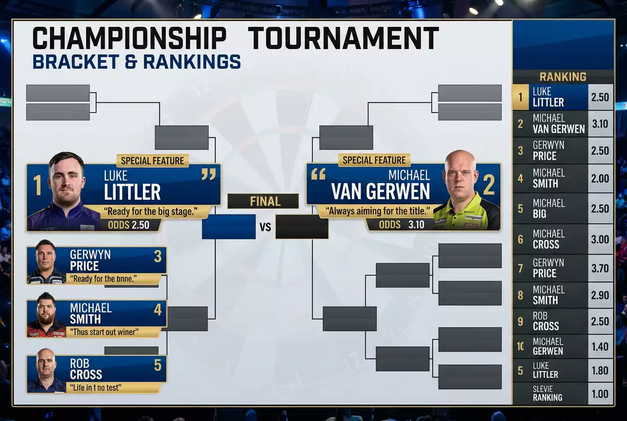 Interwetten Favoriten-Quoten für PDC Darts Weltmeisterschaft auf Top-Spieler wie Littler und van Gerwen