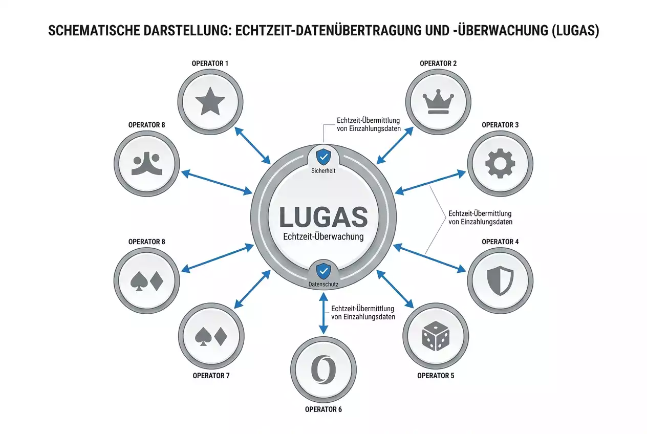 Technische Funktionsweise des LUGAS-Systems als anbieterübergreifendes Überwachungsnetz für Sportwetten-Einzahlungen