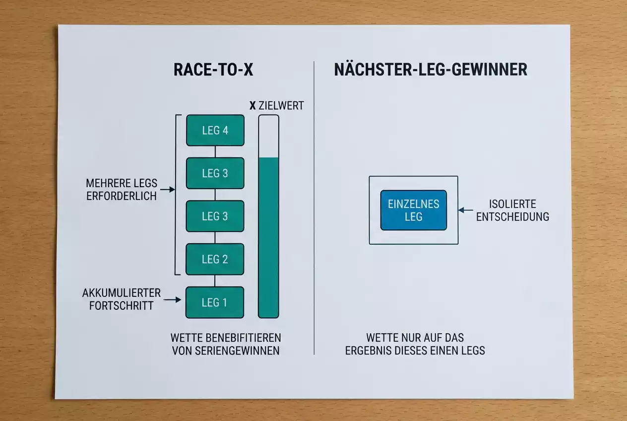 Vergleich von Race-to-X und Nächster-Leg-Gewinner beim Darts Live Wetten